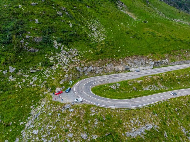 Romania. summer. bird\'s eye view of the transfagaras\
highway