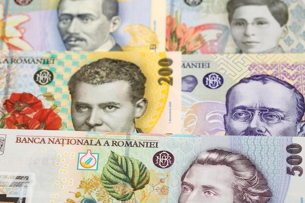 Photo romanian money a business background