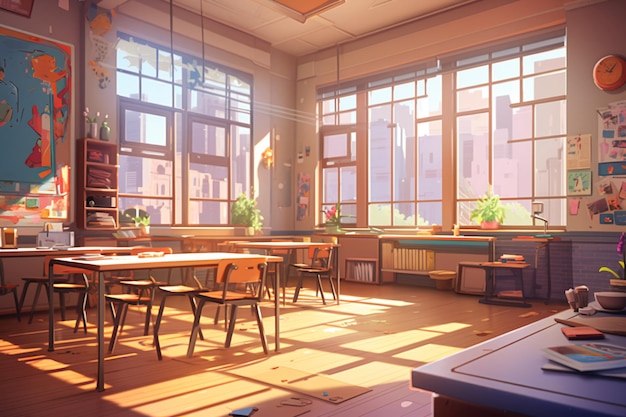 Romantic Back to School Beautiful Anime Artwork