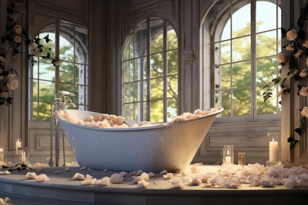 Romantic bathtub decoration