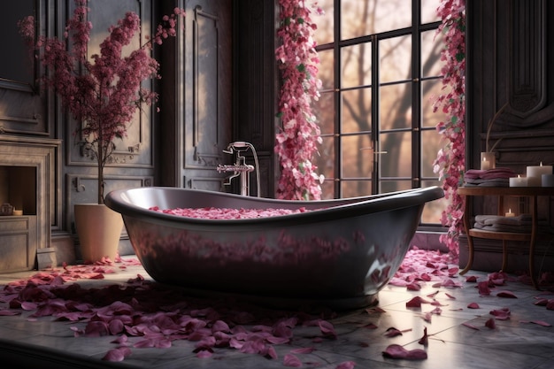 Romantic bathtub decoration