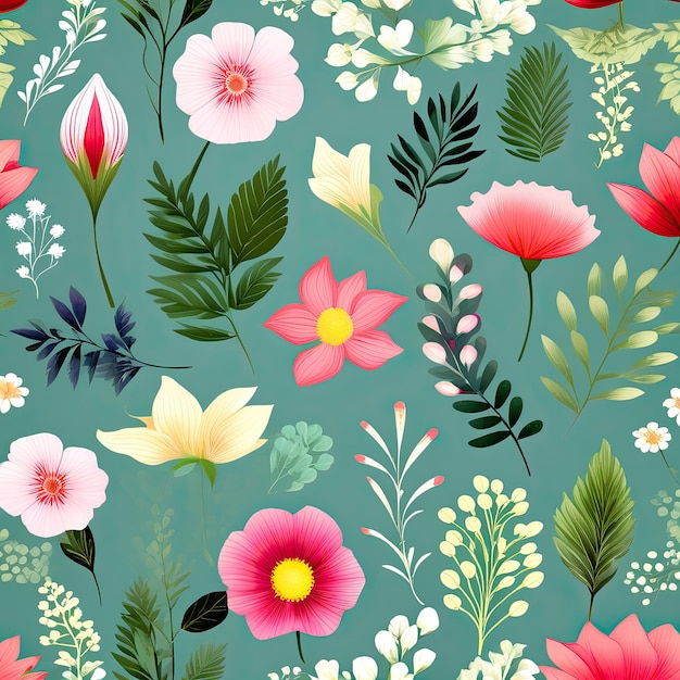 Romantic bright colorful floral background Botanical theme design Not seamless