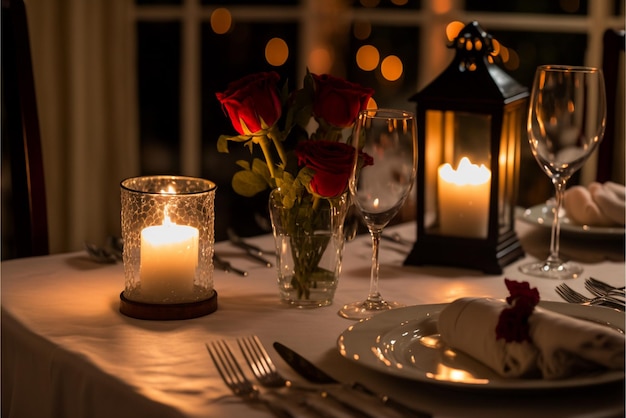 Romantic Candlelit Dinner for Two on Valentine's Day
