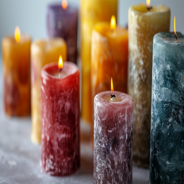 Romantic candles full isolated on white background