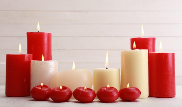 Romantic candles, love concept