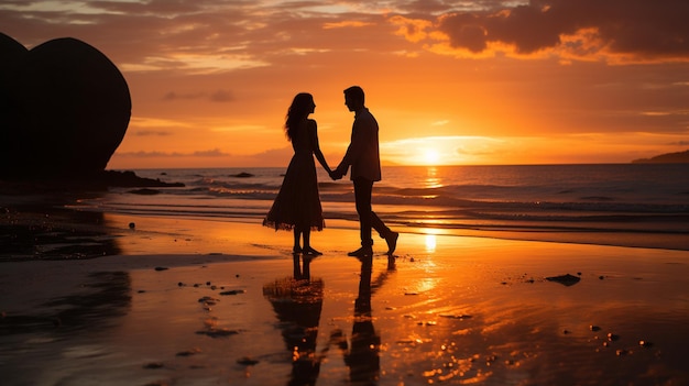 romantic couple at the beach