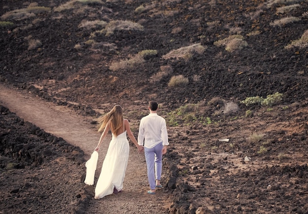 Romantic couple in beautiful mountains