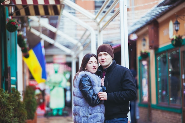 Romantic couple walking