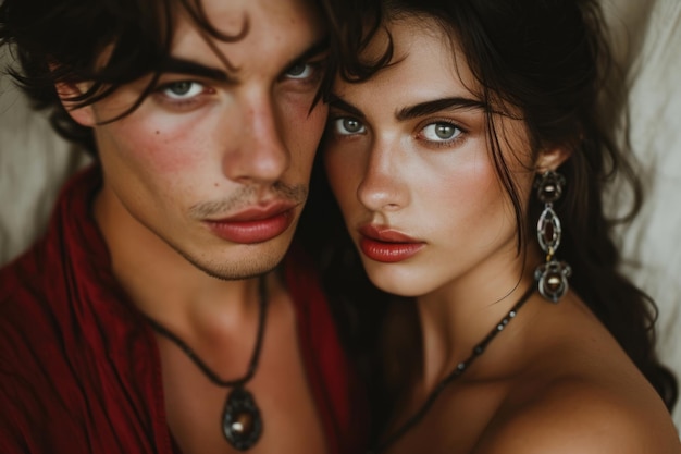 Romantic Couple with Vivid Makeup