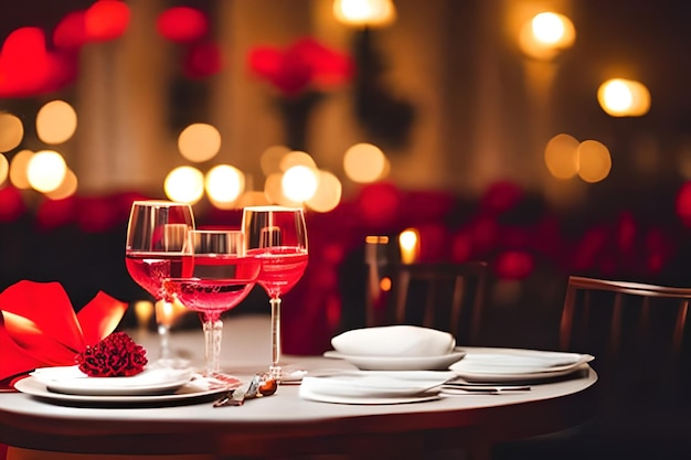 Выборочный фокус оформления романтического ужина
