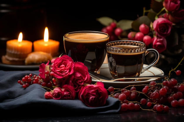 写真 コーヒーとロマンチックな要素