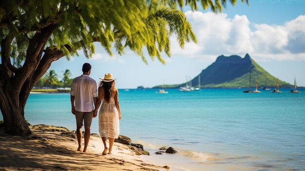 Photo romantic escape capturing the essence of a dreamy vacation destination