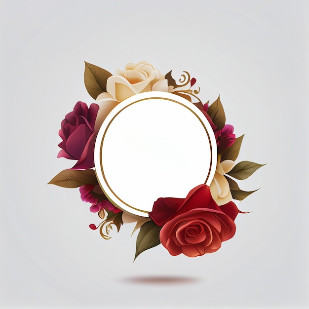 Романтичная и женственная рамка с логотипом из цветочных роз, идеально подходящая для различных отраслей и предприятий.