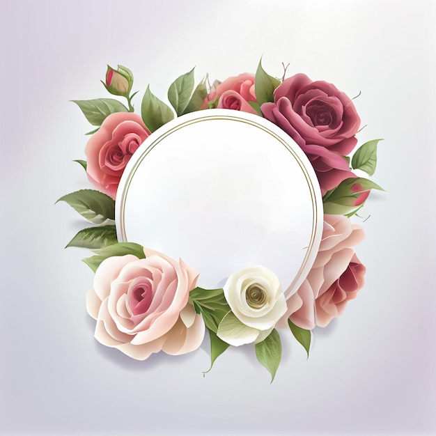 Романтичная и женственная рамка с логотипом из цветочных роз, идеально подходящая для различных отраслей и предприятий.