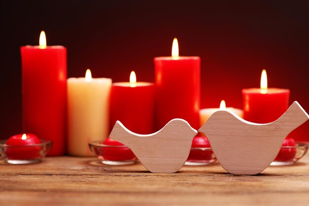 Romantic gift with candles, love concept