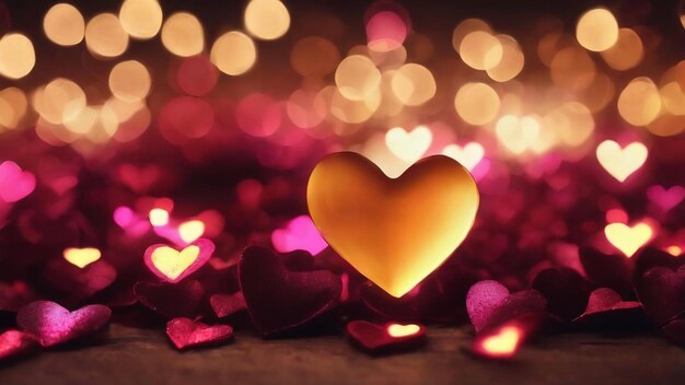 Romantic hart bokeh overlays heldere valentine039s ontwerp bruiloft gloed effect kleurrijke licht schitteren