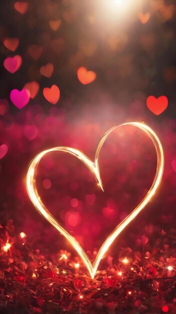 Romantic heart bokeh overlays bright valentine039s design wedding glow effect colorful light shine