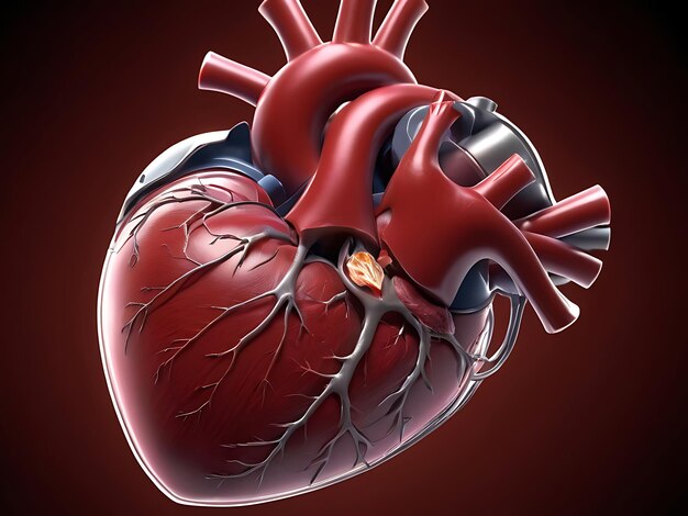 Romantic heart macro 3d rendered human heart valentines day love