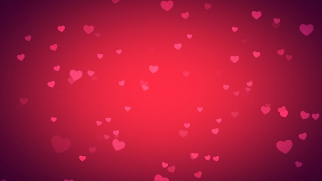 Romantic hearts on shiny background. Happy valentines day holidays greeting. Luxury and elegant style 3D illustration