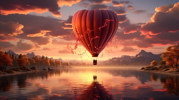 Photo romantic hot air balloon