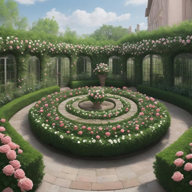 Photo romantic landscape design with flower 2