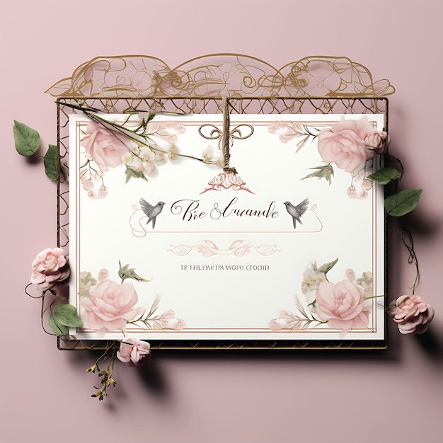 Photo romantic love letter design set digital stationery illustrations and elegant frames clipart set