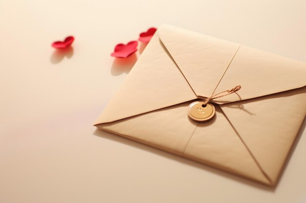 A romantic love letter sealed with a heartshaped wax stamp