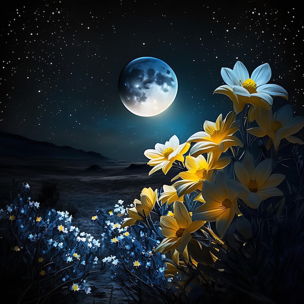 Romantic Moonlight AIgenerated image