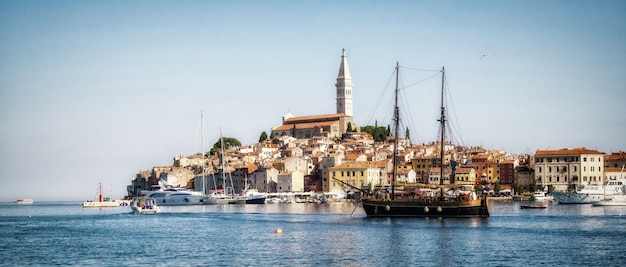 Romantic old town of Rovinj in Croatia, Europe.