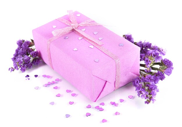 Romantic parcel isolated on white