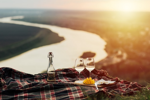 Romantic picnic in nature