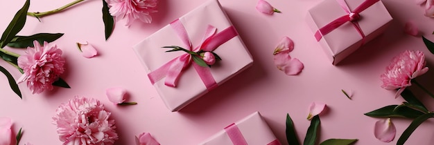 romantic pink gift box valentine day