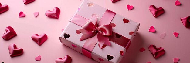 romantic pink gift box valentine day