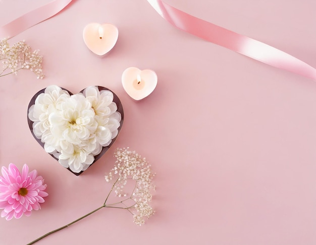 写真 ロマンチックなピンクのバレンタインコンセプトの背景