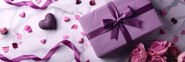 romantic purple gift box valentine day