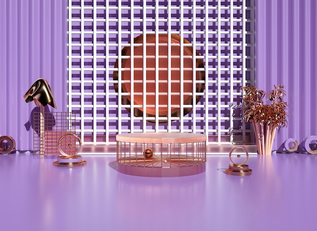 スタンド製品用の台座付きのロマンチックな紫色のプラットフォーム