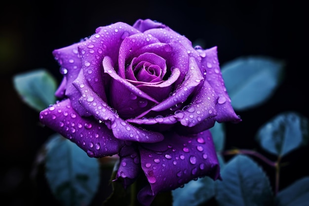 Romantic Purple rose flower gift Generate Ai