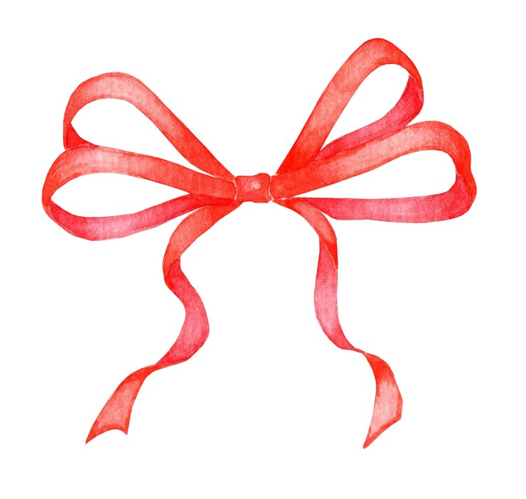 Photo romantic red bow ribbon isolated on white background decoration of festive events