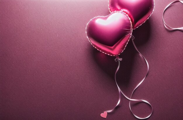 Романтические красные сердечные воздушные шары Празднование вечеринки Баннер День святого Валентина Распродажа Генеративный AI