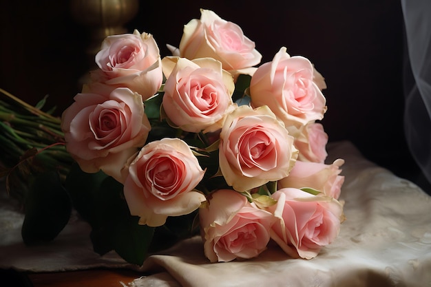 Romantic reminiscence vintage rose bouquet rose photo