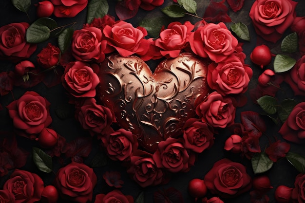 Романтические изображения розы и сердца с любовной темой