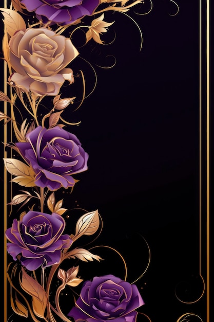 Romantic roses pattern frame HD wallpaper background