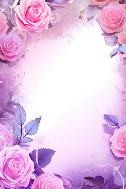 Romantic roses pattern frame HD wallpaper background