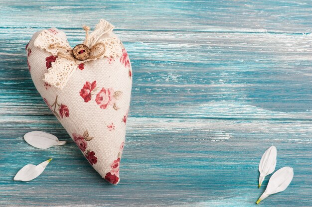 Romantic rustic textile heart