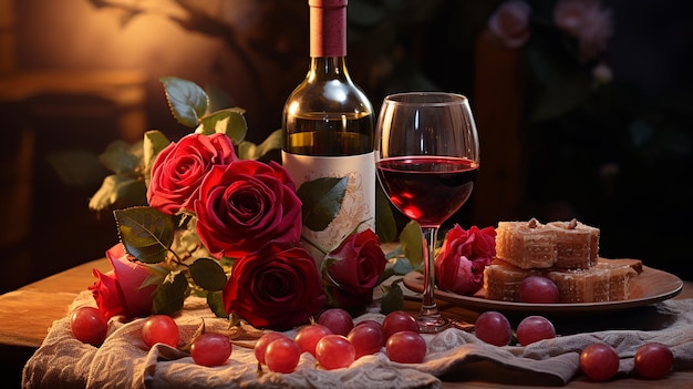 Romantic Valentine's Celebration Wine and Love in the Air