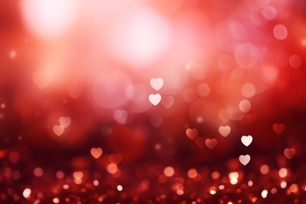 Photo romantic valentine's day background with a multitude of red and white hearts floating in a dreamy