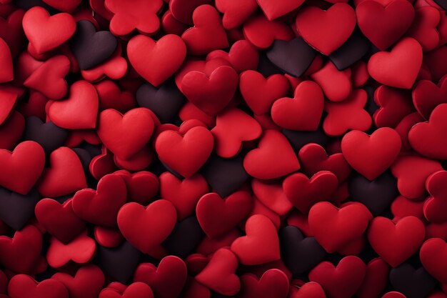 Romantic Valentines Day Background with Vibrant Red Hearts