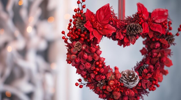 Romantic valentines day heartshaped wreath for love and celebration