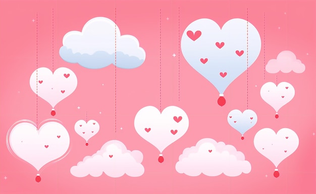 Photo romantic vector vibes valentine's banner with a dreamy palette