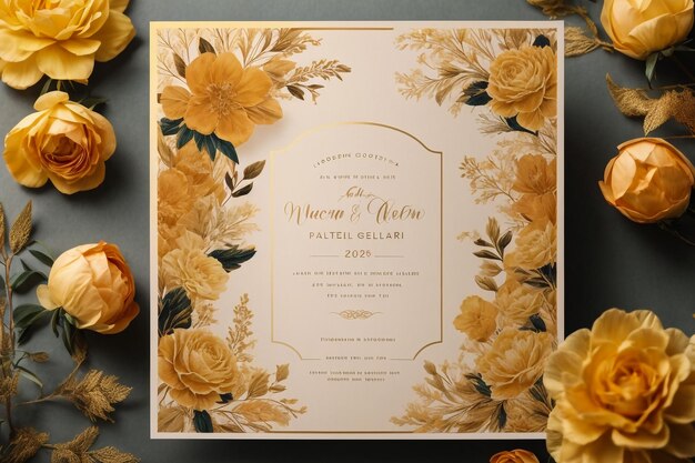 Photo romantic wedding invitation cards floral watercolor